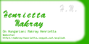 henrietta makray business card